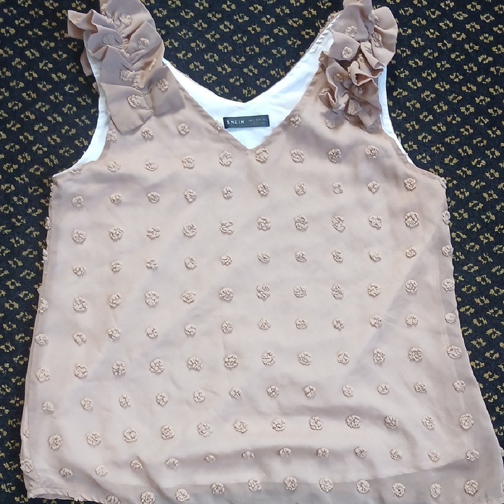 Elegant Beige Sleeveless Top